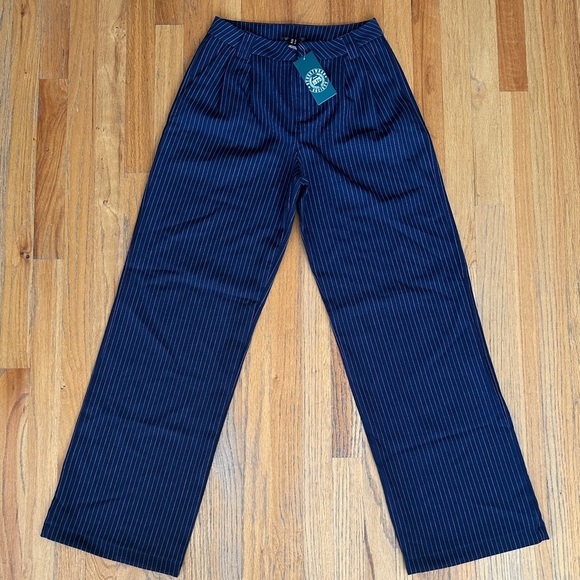 Streetwear Society Pants - Women's Navy Pinstripe Pantsuit by Streetwear Society